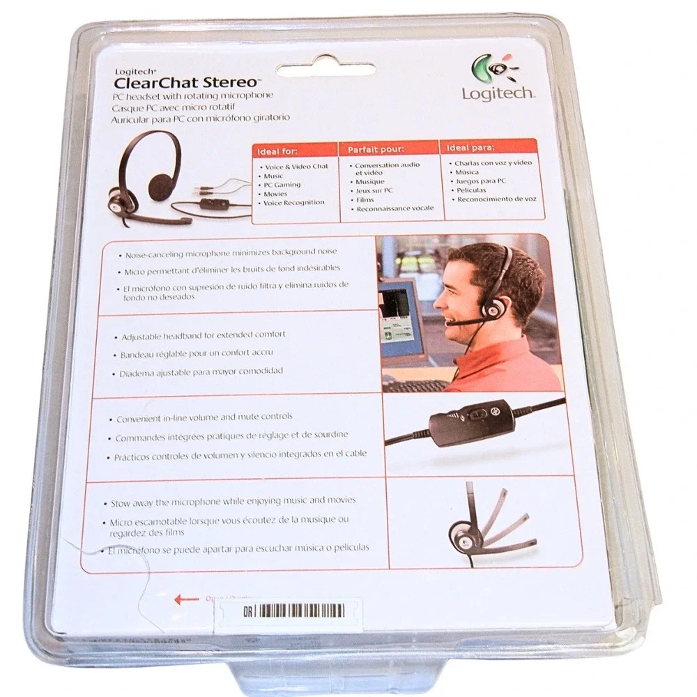 Logitech ClearChat Stereo PC Headset with Rotating Microphone NEW